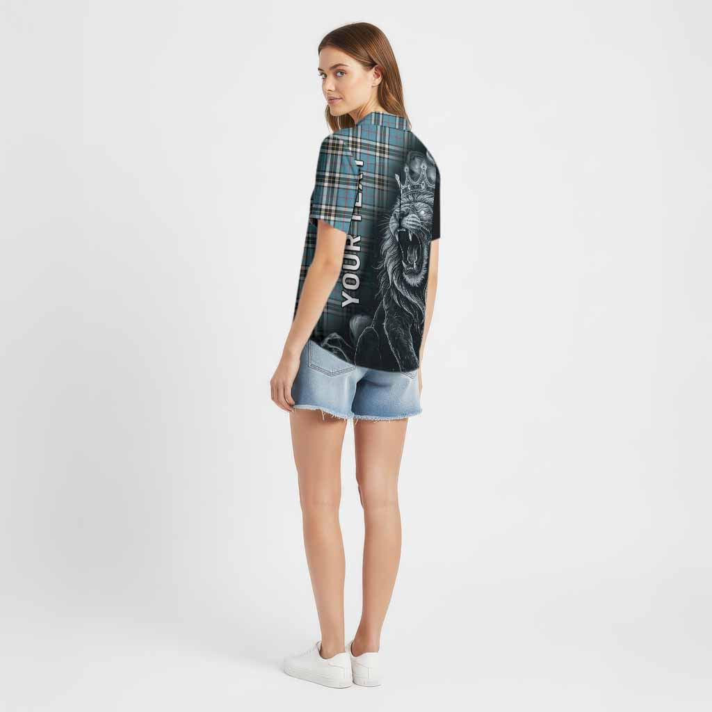 Thompson (Thomson) Tartan Cotton Hawaiian Shirt Roaring Lion Heritage