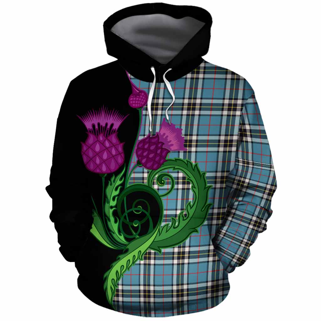 Thompson (Thomson) Tartan Cotton Hoodie Traditional Scottish Thistle