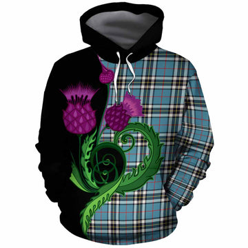 Thompson (Thomson) Tartan Cotton Hoodie Traditional Scottish Thistle