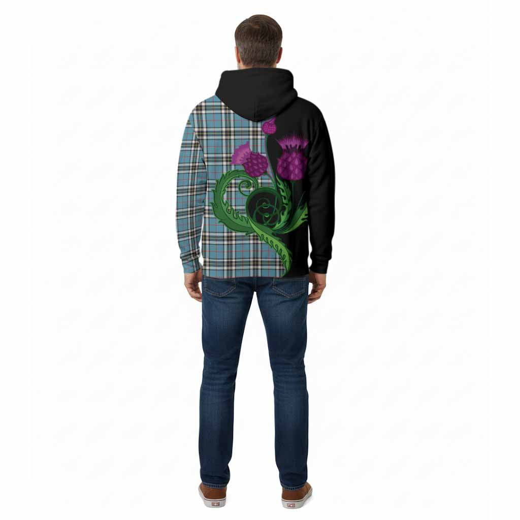 Thompson (Thomson) Tartan Cotton Hoodie Traditional Scottish Thistle