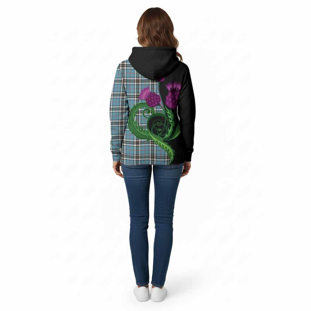 Thompson (Thomson) Tartan Cotton Hoodie Traditional Scottish Thistle