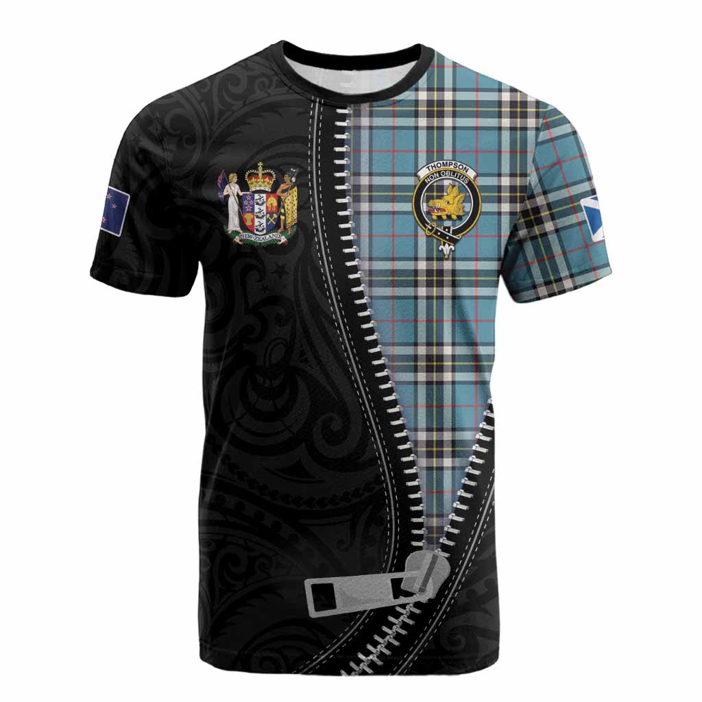 Thompson (Thomson) Tartan Cotton T-shirt New Zealand Pattern Unique Zipper Stylized