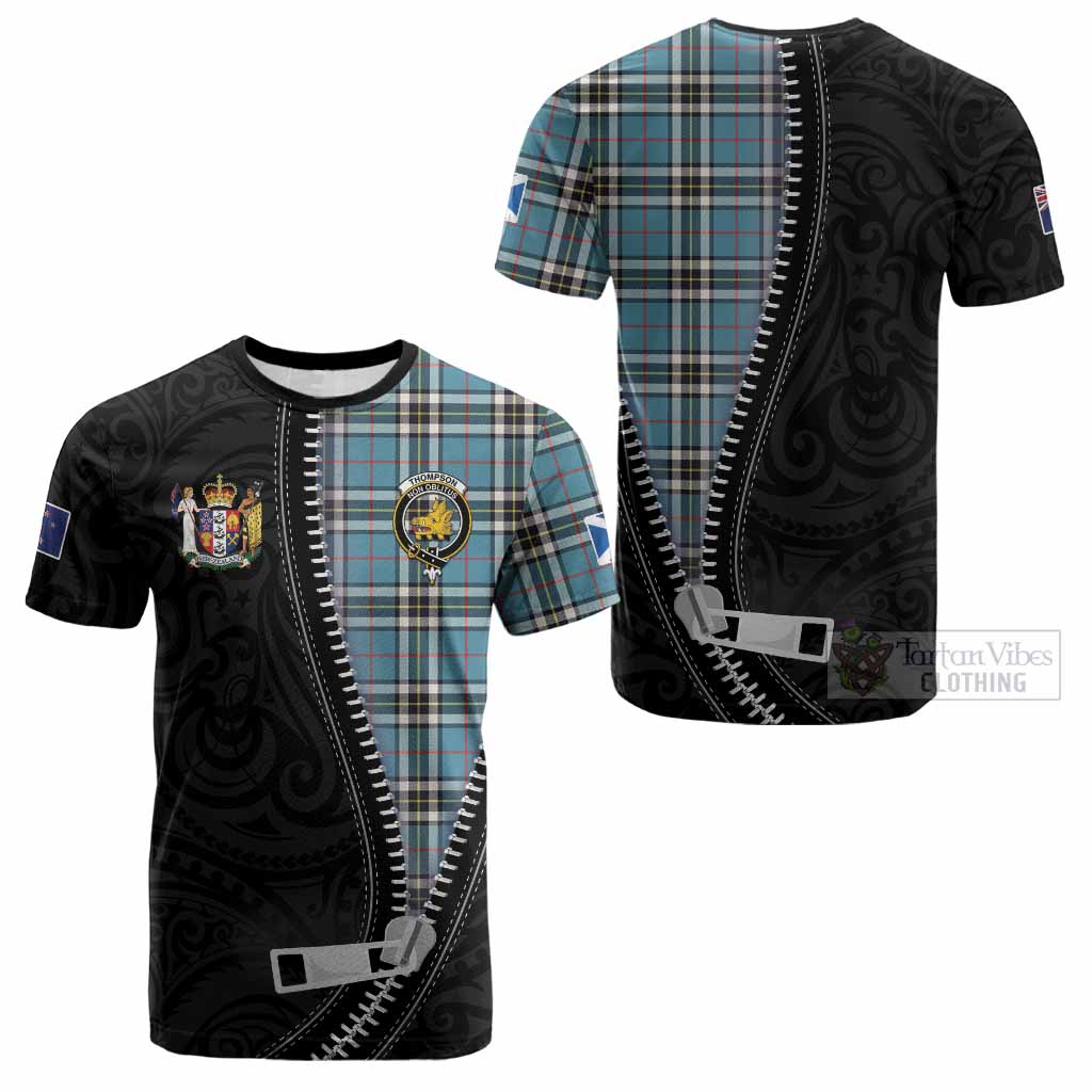 Thompson (Thomson) Tartan Cotton T-shirt New Zealand Pattern Unique Zipper Stylized