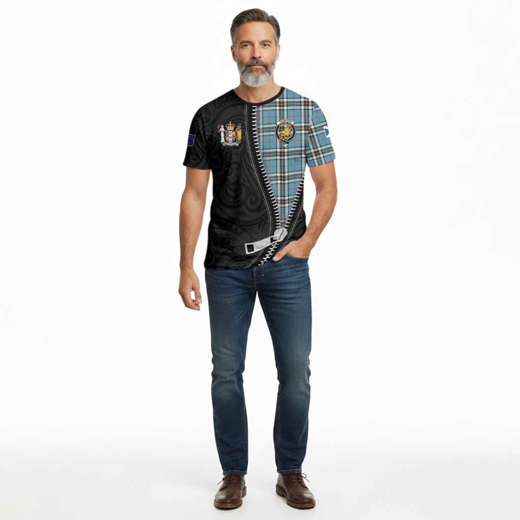 Thompson (Thomson) Tartan Cotton T-shirt New Zealand Pattern Unique Zipper Stylized