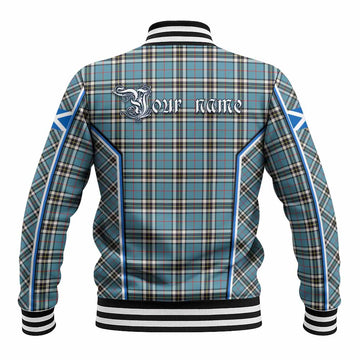 Thompson (Thomson) Tartan Crest Baseball Jacket Scotland Coat of Arm Flag Style - Tartan Vibes Clothing
