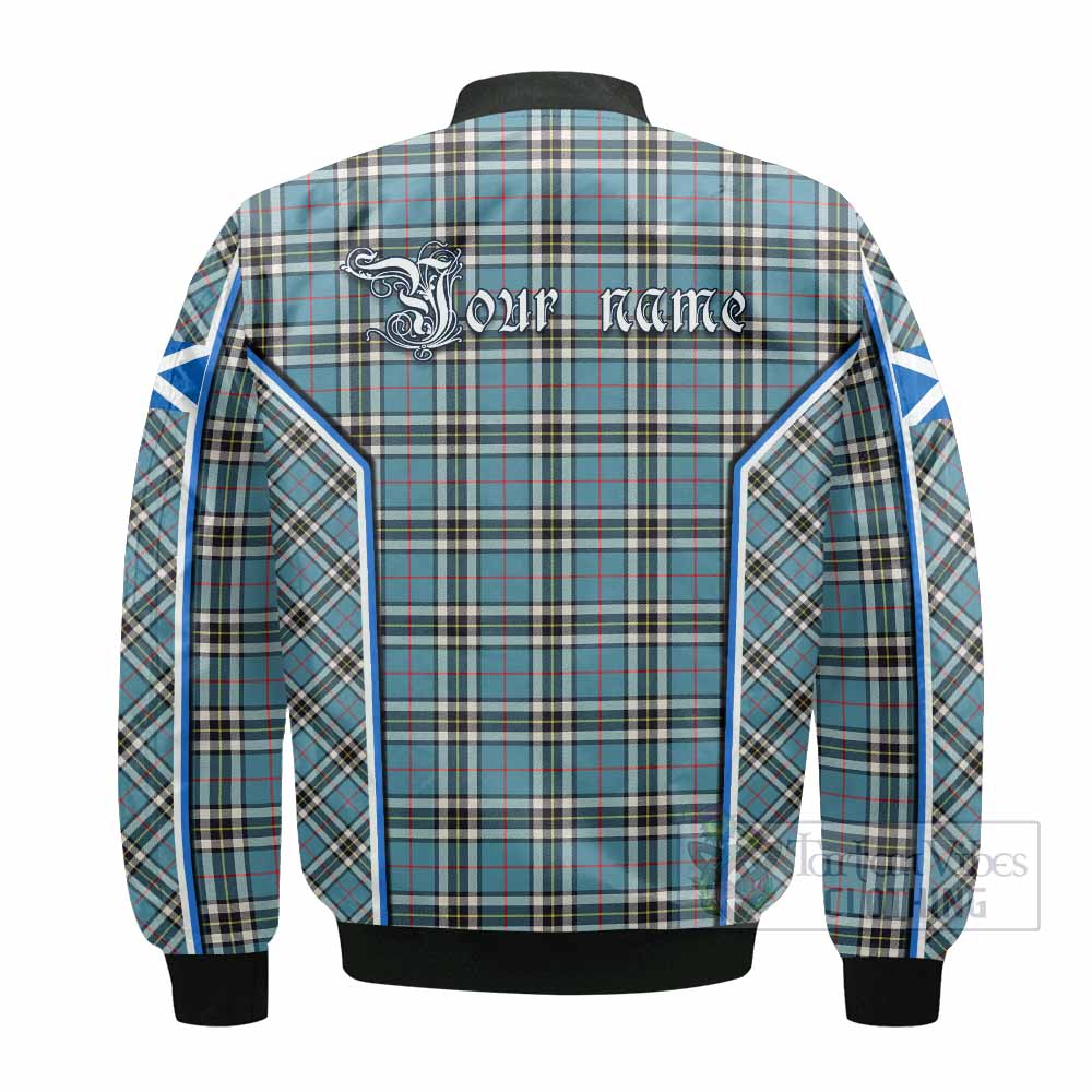 Thompson (Thomson) Tartan Crest Bomber Jacket Scotland Coat of Arm Flag Style - Tartan Vibes Clothing