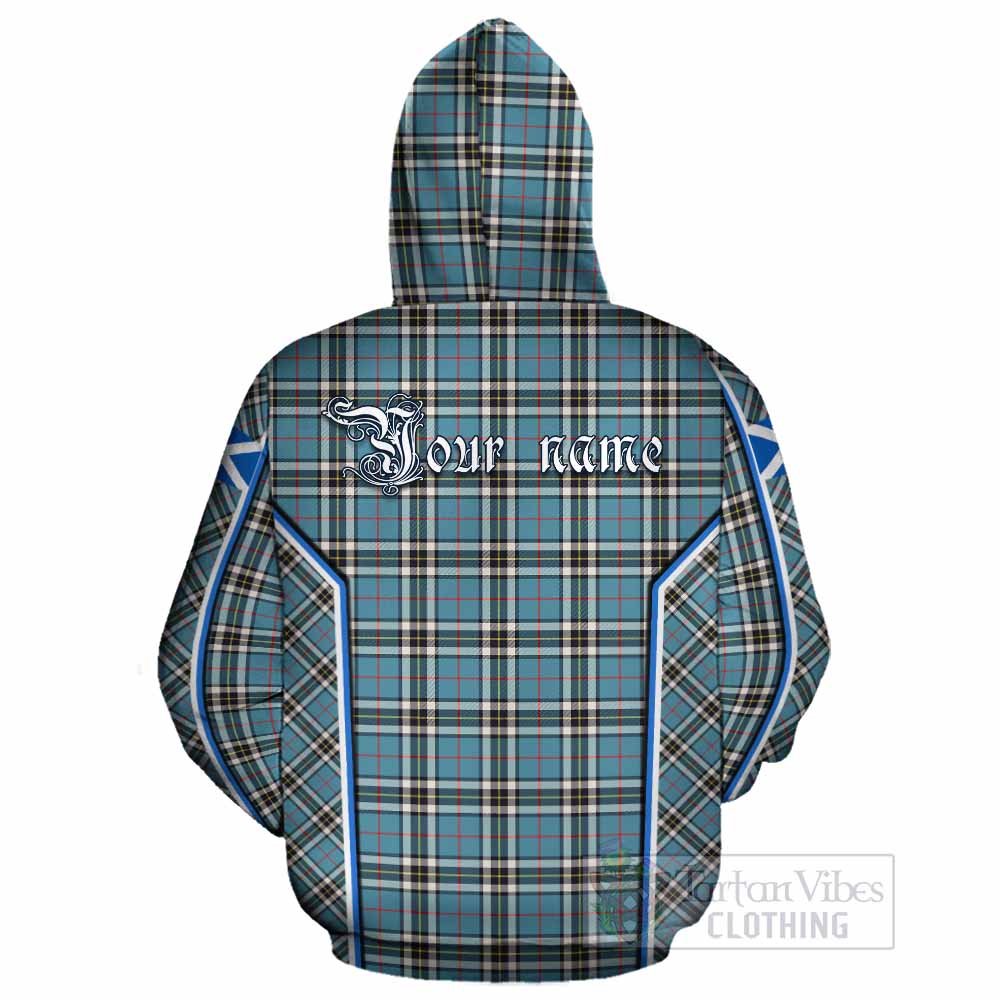 Thompson (Thomson) Tartan Crest Cotton Hoodie Scotland Coat of Arm Flag Style - Tartan Vibes Clothing