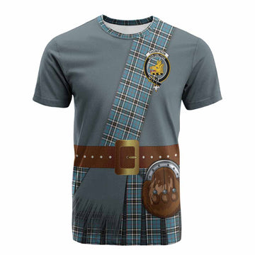 Thompson (Thomson) Tartan Crest Cotton T-shirt Kilt Costume Style