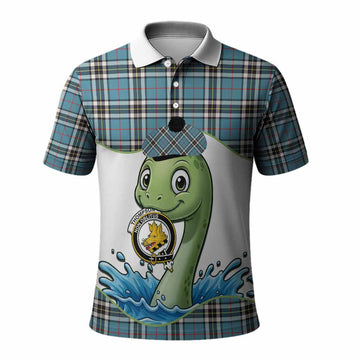 Thompson (Thomson) Tartan Crest Cute Nessie Polo Shirt Scottish Loch Ness Monster