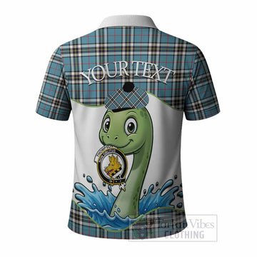 Thompson (Thomson) Tartan Crest Cute Nessie Polo Shirt Scottish Loch Ness Monster