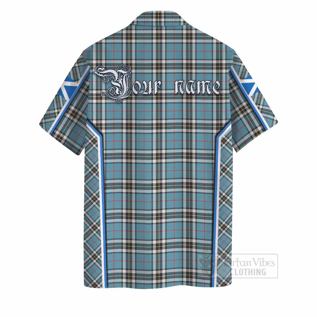 Thompson (Thomson) Tartan Crest Hawaiian Shirt Scotland Coat of Arm Flag Style - Tartan Vibes Clothing