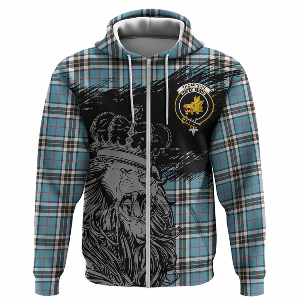Thompson (Thomson) Tartan Crest Hoodie Crowned Lion Heritage Style