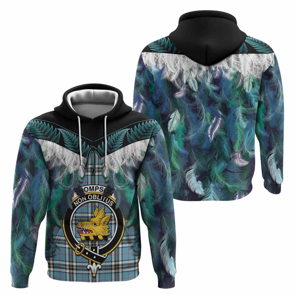 Thompson (Thomson) Tartan Crest Hoodie New Zealand Maori Korowai Cloak