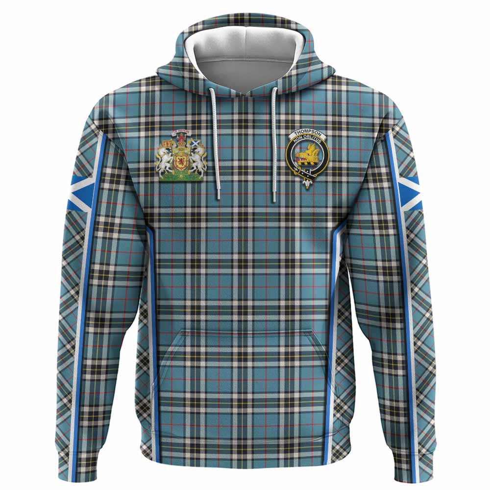 Thompson (Thomson) Tartan Crest Hoodie Scotland Coat of Arm Flag Style - Tartan Vibes Clothing