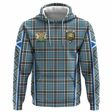 Thompson (Thomson) Tartan Crest Hoodie Scotland Coat of Arm Flag Style - Tartan Vibes Clothing