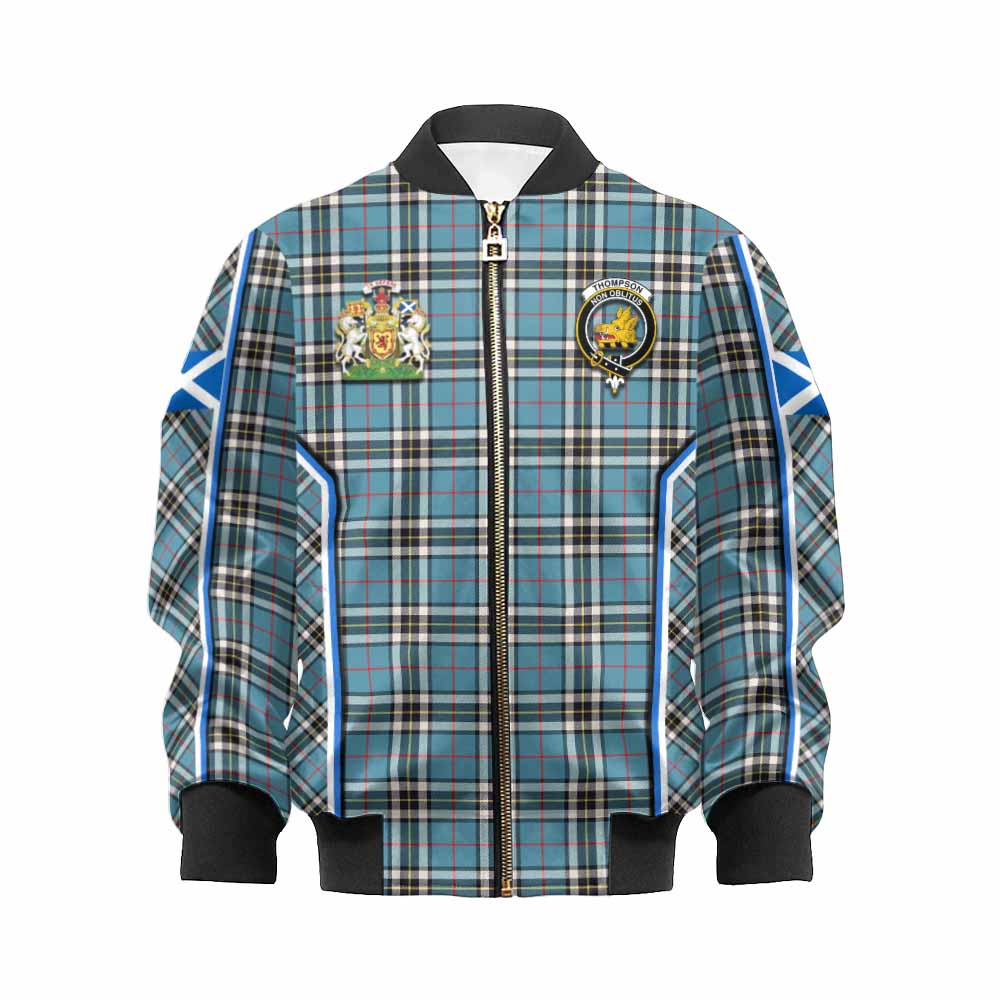 Thompson (Thomson) Tartan Crest Kid Bomber Jacket Scotland Coat of Arm Flag Style - Tartan Vibes Clothing