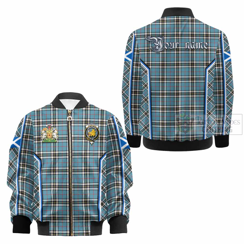 Thompson (Thomson) Tartan Crest Kid Bomber Jacket Scotland Coat of Arm Flag Style - Tartan Vibes Clothing