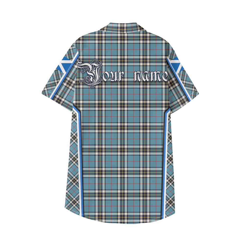 Thompson (Thomson) Tartan Crest Kid Hawaiian Shirt Scotland Coat of Arm Flag Style - Tartan Vibes Clothing