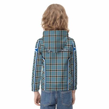 Thompson (Thomson) Tartan Crest Kid Hoodie Scotland Coat of Arm Flag Style - Tartan Vibes Clothing