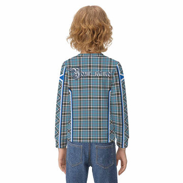 Thompson (Thomson) Tartan Crest Kid Knitted Sweatshirt Scotland Coat of Arm Flag Style - Tartan Vibes Clothing