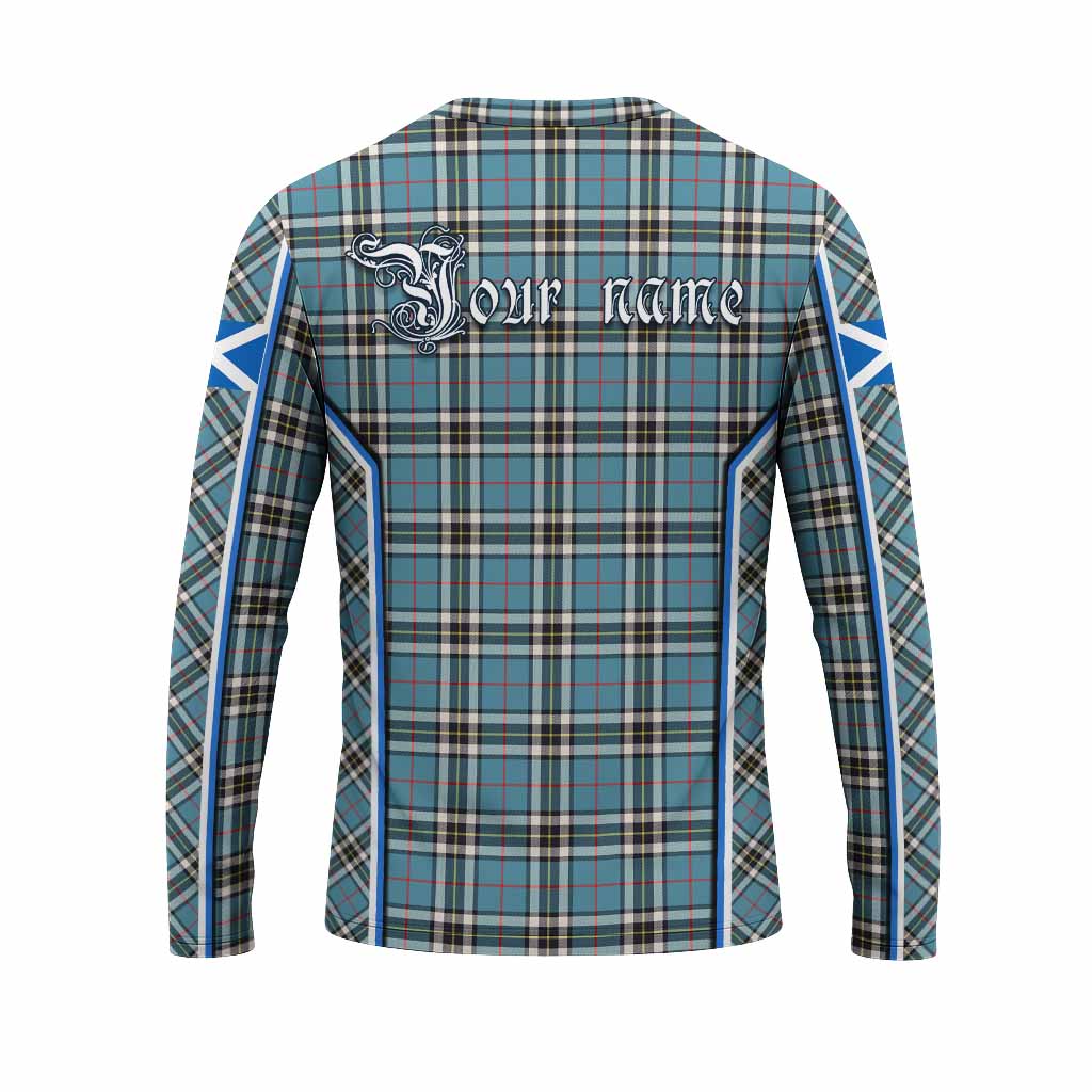 Thompson (Thomson) Tartan Crest Long Sleeve T-Shirt Scotland Coat of Arm Flag Style - Tartan Vibes Clothing