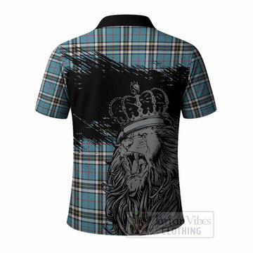 Thompson (Thomson) Tartan Crest Polo Shirt Crowned Lion Heritage Style