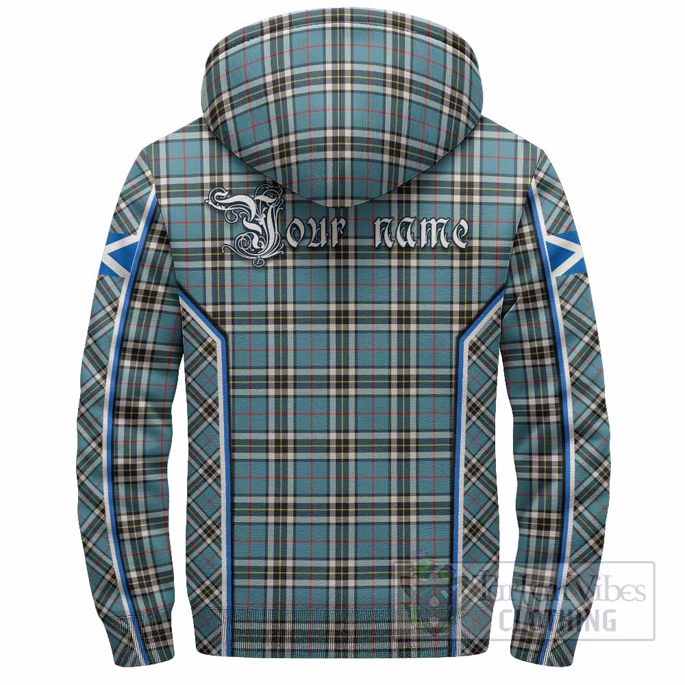 Thompson (Thomson) Tartan Crest Sherpa Hoodie Scotland Coat of Arm Flag Style - Tartan Vibes Clothing
