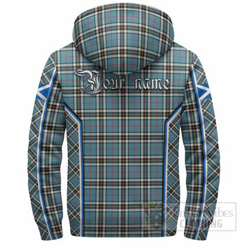 Thompson (Thomson) Tartan Crest Sherpa Hoodie Scotland Coat of Arm Flag Style - Tartan Vibes Clothing