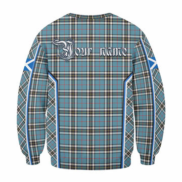Thompson (Thomson) Tartan Crest Sweatshirt Scotland Coat of Arm Flag Style - Tartan Vibes Clothing