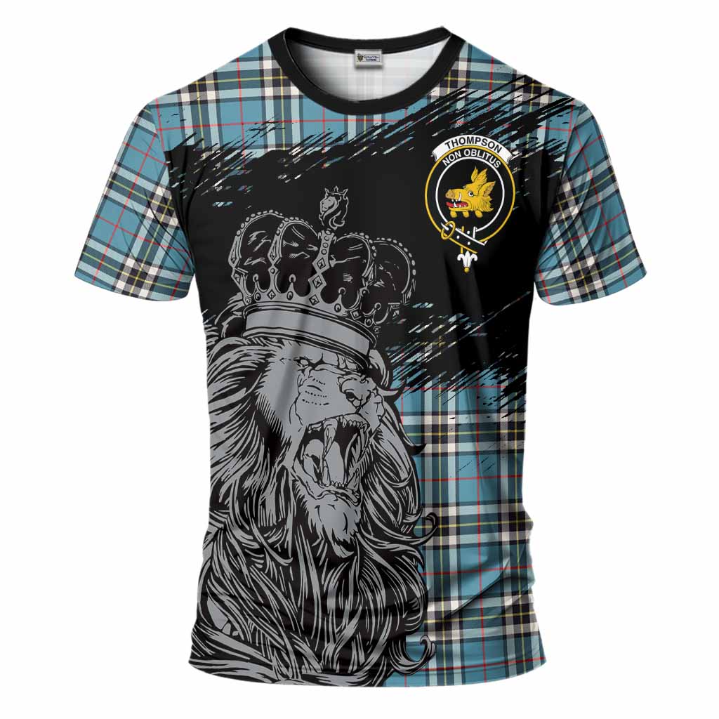 Thompson (Thomson) Tartan Crest T-Shirt Crowned Lion Heritage Style
