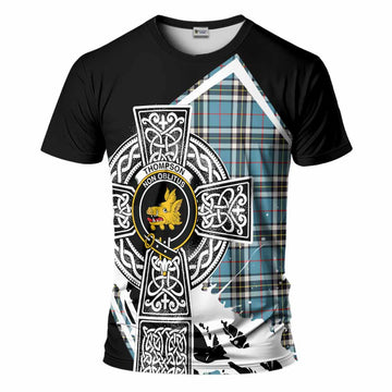 Thompson (Thomson) Tartan Crest T-Shirt Scottish Celtic Cross Heritage Kid's Shirt - Tartan Vibes Clothing