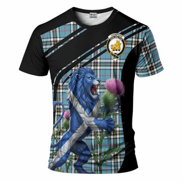 Thompson (Thomson) Tartan Crest T-Shirt Scottish Lion Rampant Thistle