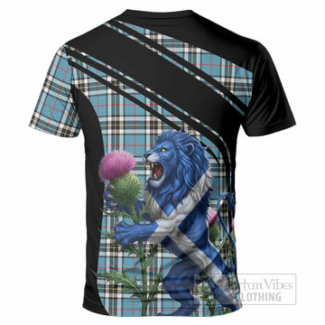 Thompson (Thomson) Tartan Crest T-Shirt Scottish Lion Rampant Thistle