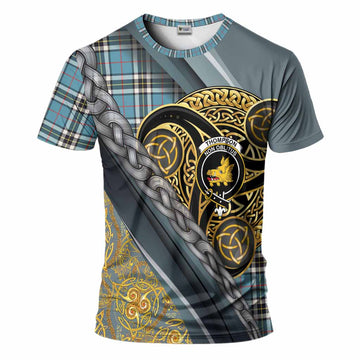 Thompson (Thomson) Tartan Crest T-Shirt Scottish Triskele Celtic