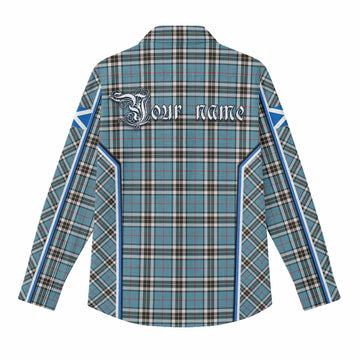 Thompson (Thomson) Tartan Crest Women Casual Shirt Scotland Coat of Arm Flag Style - Tartan Vibes Clothing