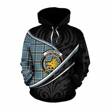Thompson (Thomson) Tartan Family Crest Cotton Hoodie Celtic Scottish Thistle Floral - Tartan Vibes Clothing