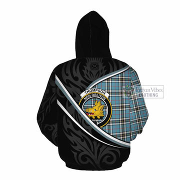 Thompson (Thomson) Tartan Family Crest Cotton Hoodie Celtic Scottish Thistle Floral - Tartan Vibes Clothing
