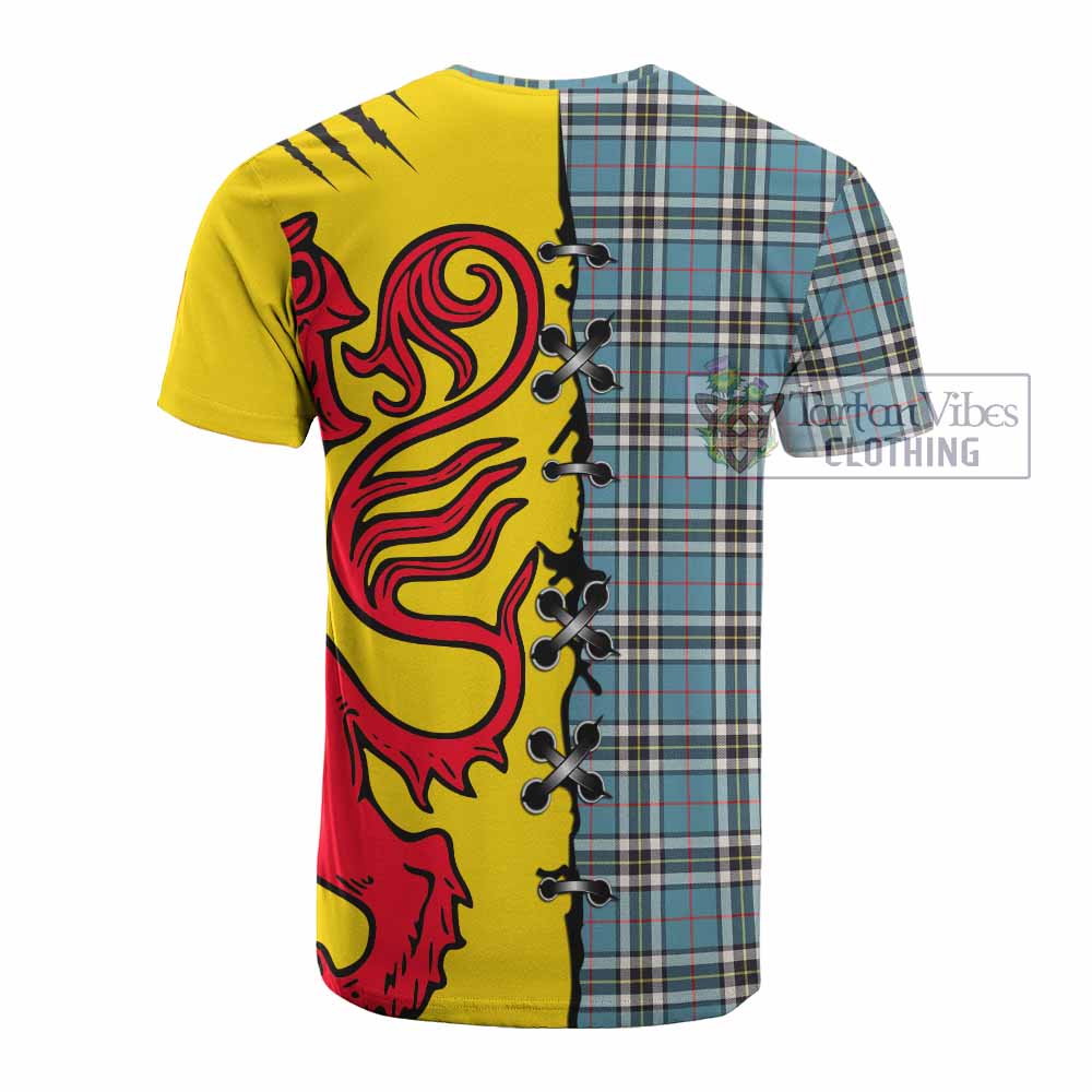 Thompson (Thomson) Tartan Family Crest Cotton T-shirt Lion Rampant Honor - Tartan Vibes Clothing