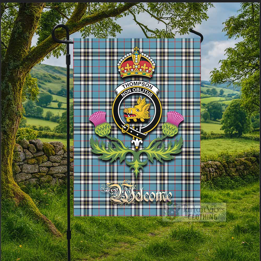 Thompson (Thomson) Tartan Family Crest Garden Flag Royal Thistle Welcome Style - Tartan Vibes Clothing