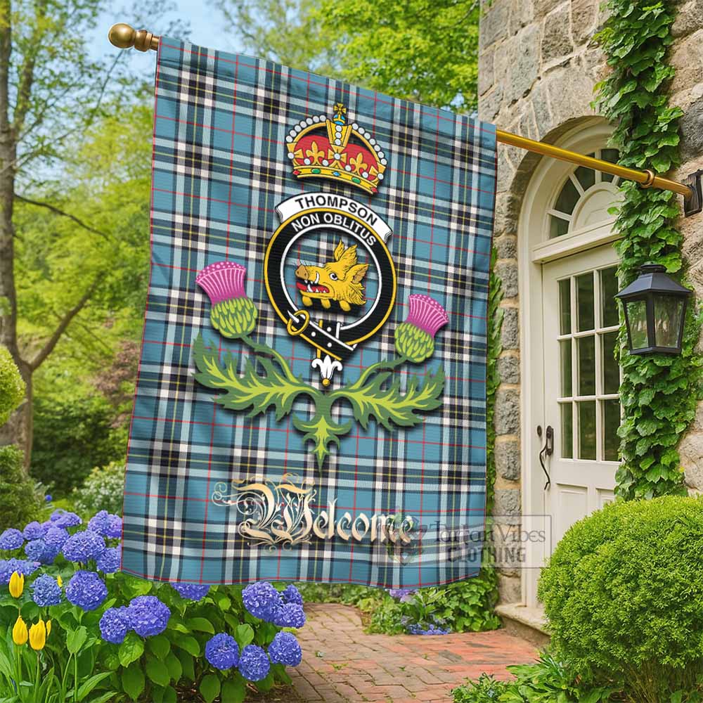 Thompson (Thomson) Tartan Family Crest Garden Flag Royal Thistle Welcome Style - Tartan Vibes Clothing