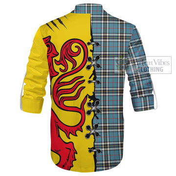 Thompson (Thomson) Tartan Family Crest Ghillie Kilt Shirt Lion Rampant Honor - Tartan Vibes Clothing