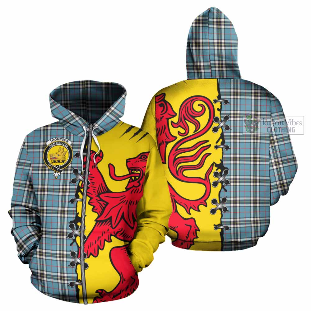 Thompson (Thomson) Tartan Family Crest Hoodie Lion Rampant Honor - Tartan Vibes Clothing