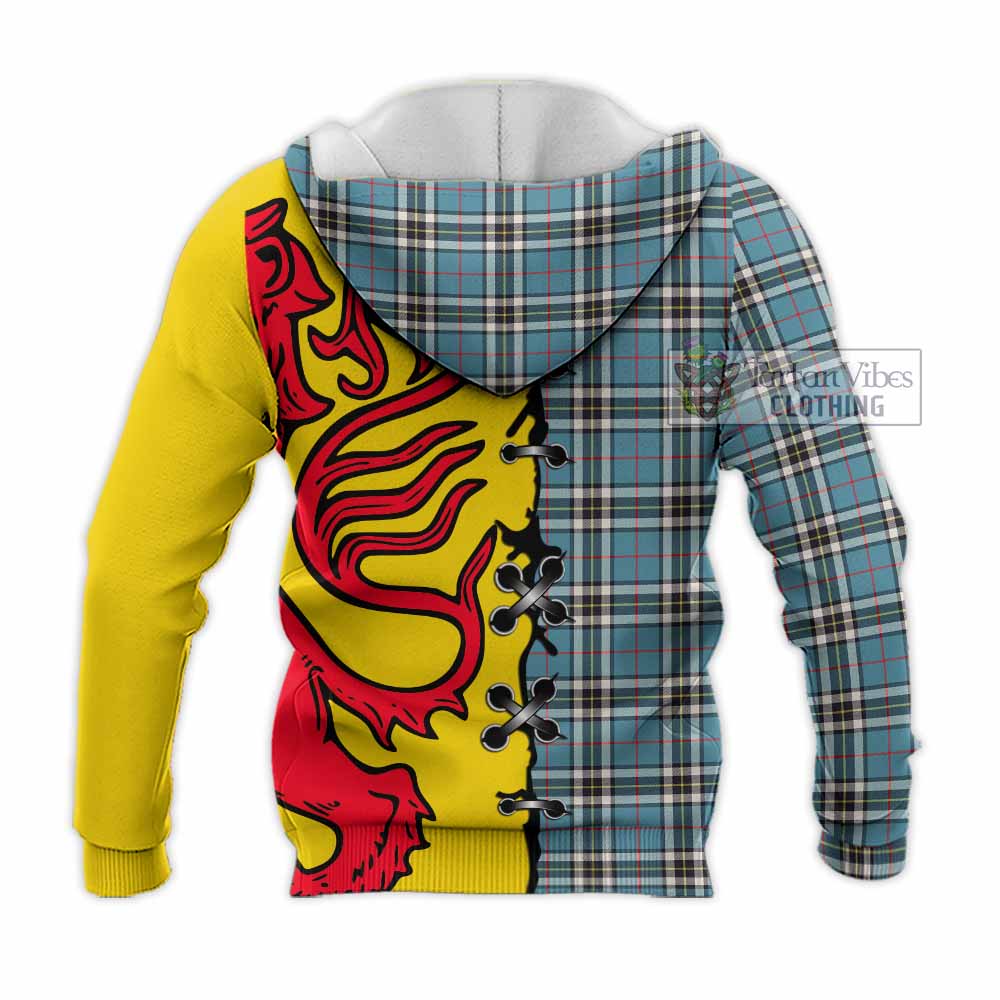 Thompson (Thomson) Tartan Family Crest Knitted Hoodie Lion Rampant Honor - Tartan Vibes Clothing