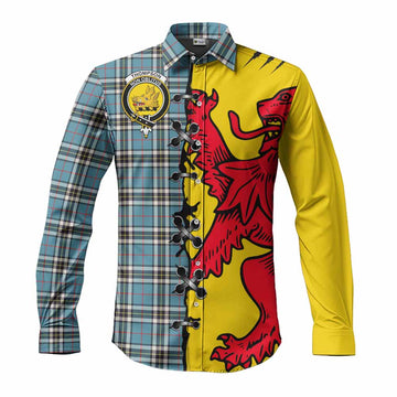 Thompson (Thomson) Tartan Family Crest Long Sleeve Button Shirts Lion Rampant Honor - Tartan Vibes Clothing