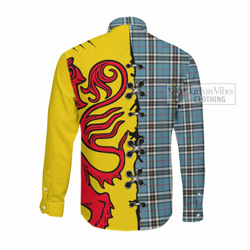 Thompson (Thomson) Tartan Family Crest Long Sleeve Button Shirts Lion Rampant Honor - Tartan Vibes Clothing
