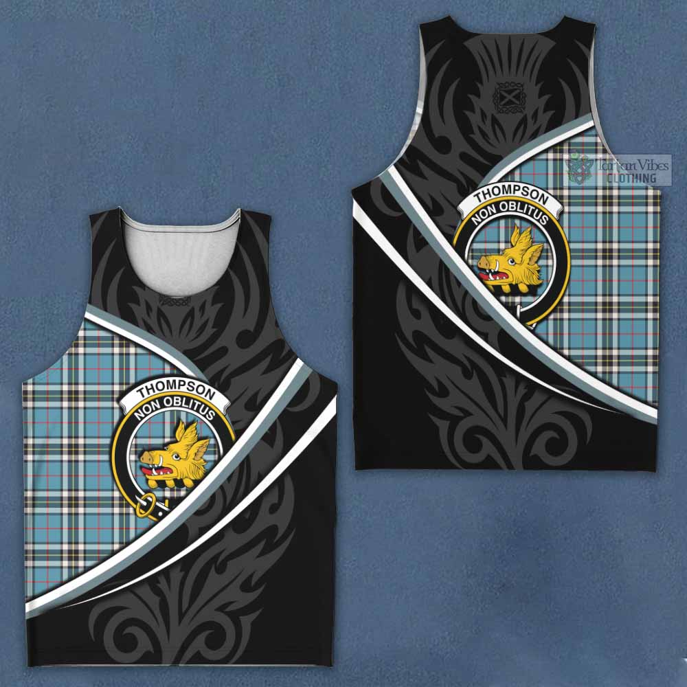 Thompson (Thomson) Tartan Family Crest Men Tank Top Celtic Scottish Thistle Floral - Tartan Vibes Clothing