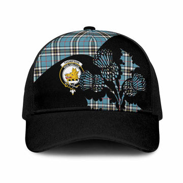 Thompson (Thomson) Tartan Family Crest Mesh Trucker Cap Scotland Thistle Floral Flag Style