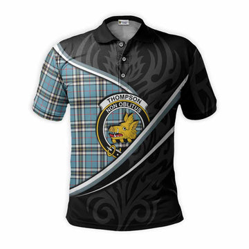 Thompson (Thomson) Tartan Family Crest Polo Shirt Celtic Scottish Thistle Floral - Tartan Vibes Clothing