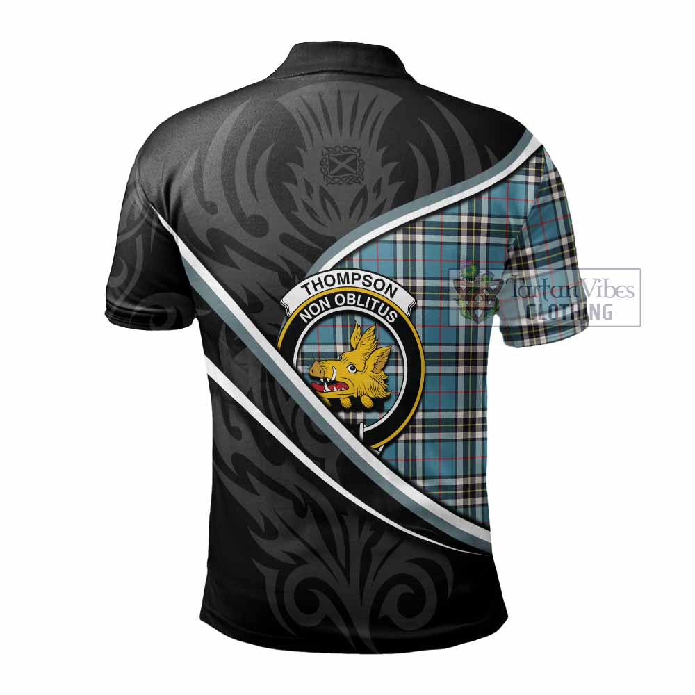 Thompson (Thomson) Tartan Family Crest Polo Shirt Celtic Scottish Thistle Floral - Tartan Vibes Clothing