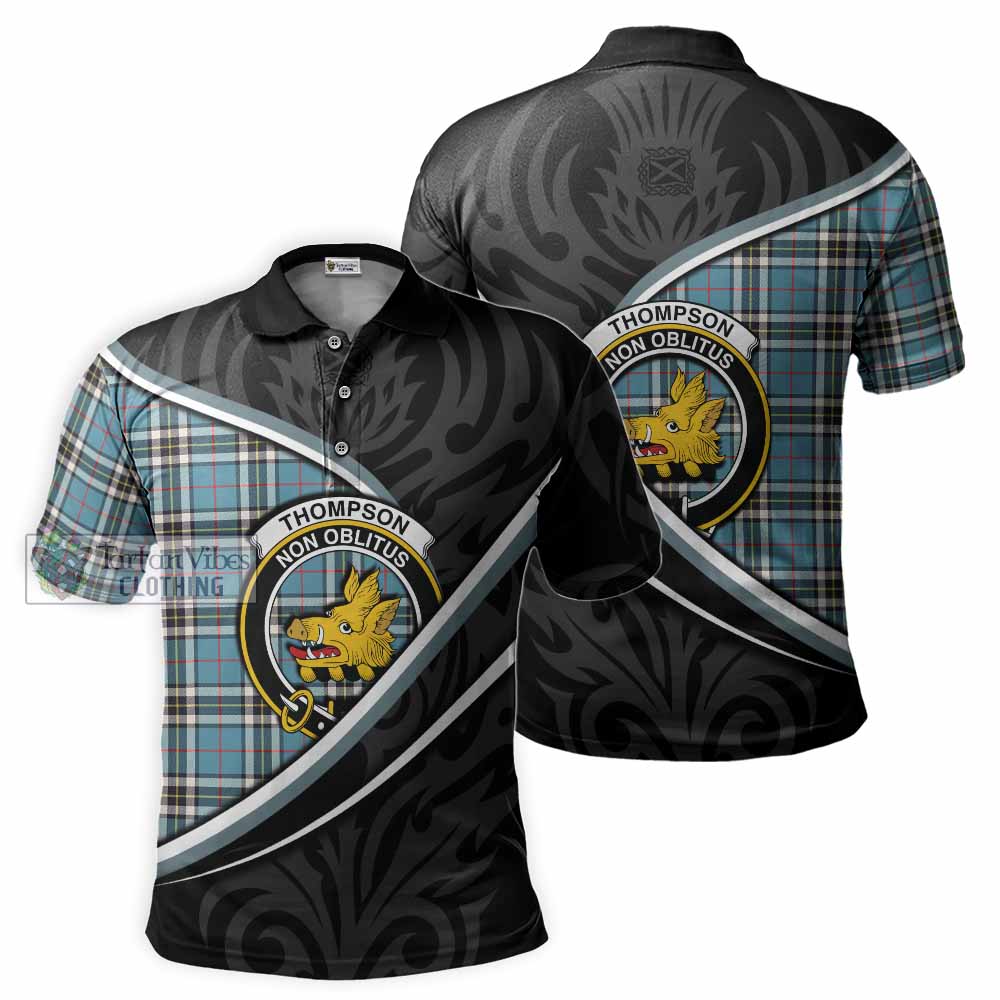 Thompson (Thomson) Tartan Family Crest Polo Shirt Celtic Scottish Thistle Floral - Tartan Vibes Clothing
